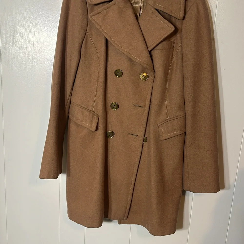 Kenneth Cole peacoat wool double breasted tan camel coat - Picture 3 of 6